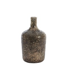 VASE BOTTLE GLASS MOSAIC ANTIQUE BLACK 30 